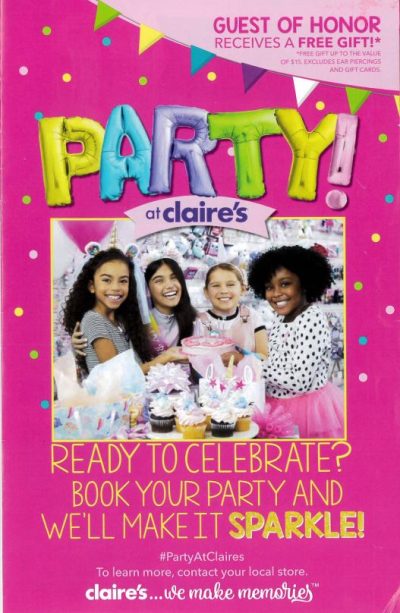 Claire's Birthday Party Flyer