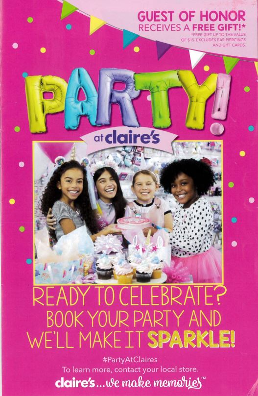 Claire's Birthday Party Flyer