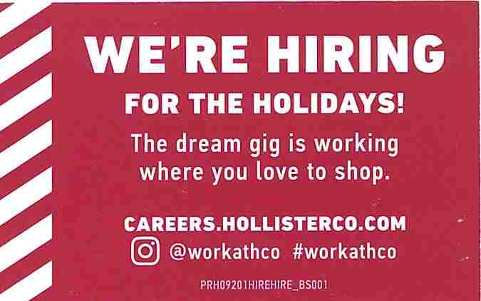 hollister now hiring