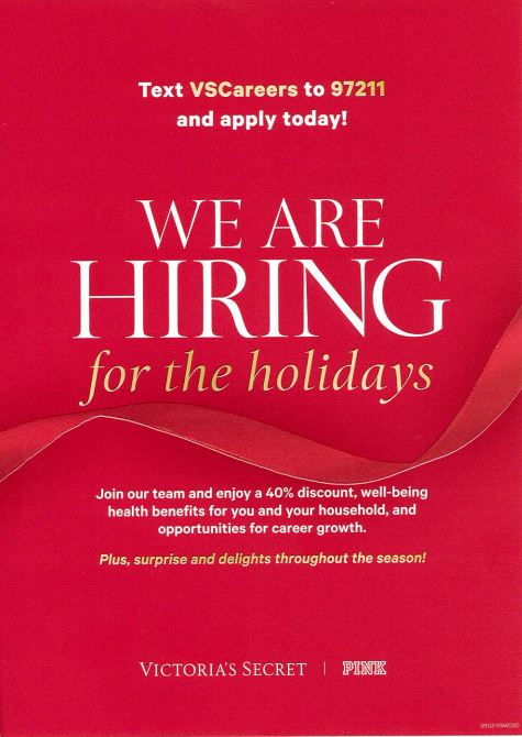VS Now Hiring Holidays