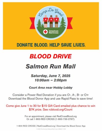 Blood Drive Poster for June 7